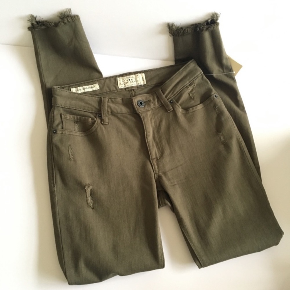 Lucky Brand Olive Colored Skinny Jeans